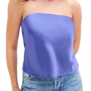 Reformation Spritz Silk Top in Jacaranda Purple